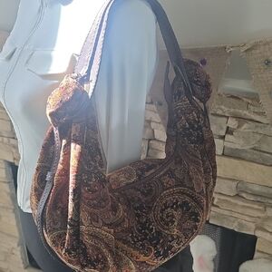Boho Paisley Hobo Bag in Brown